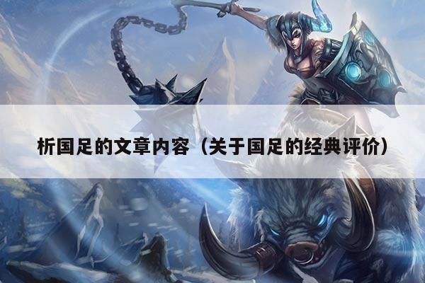 析国足的文章内容（关于国足的经典评价）